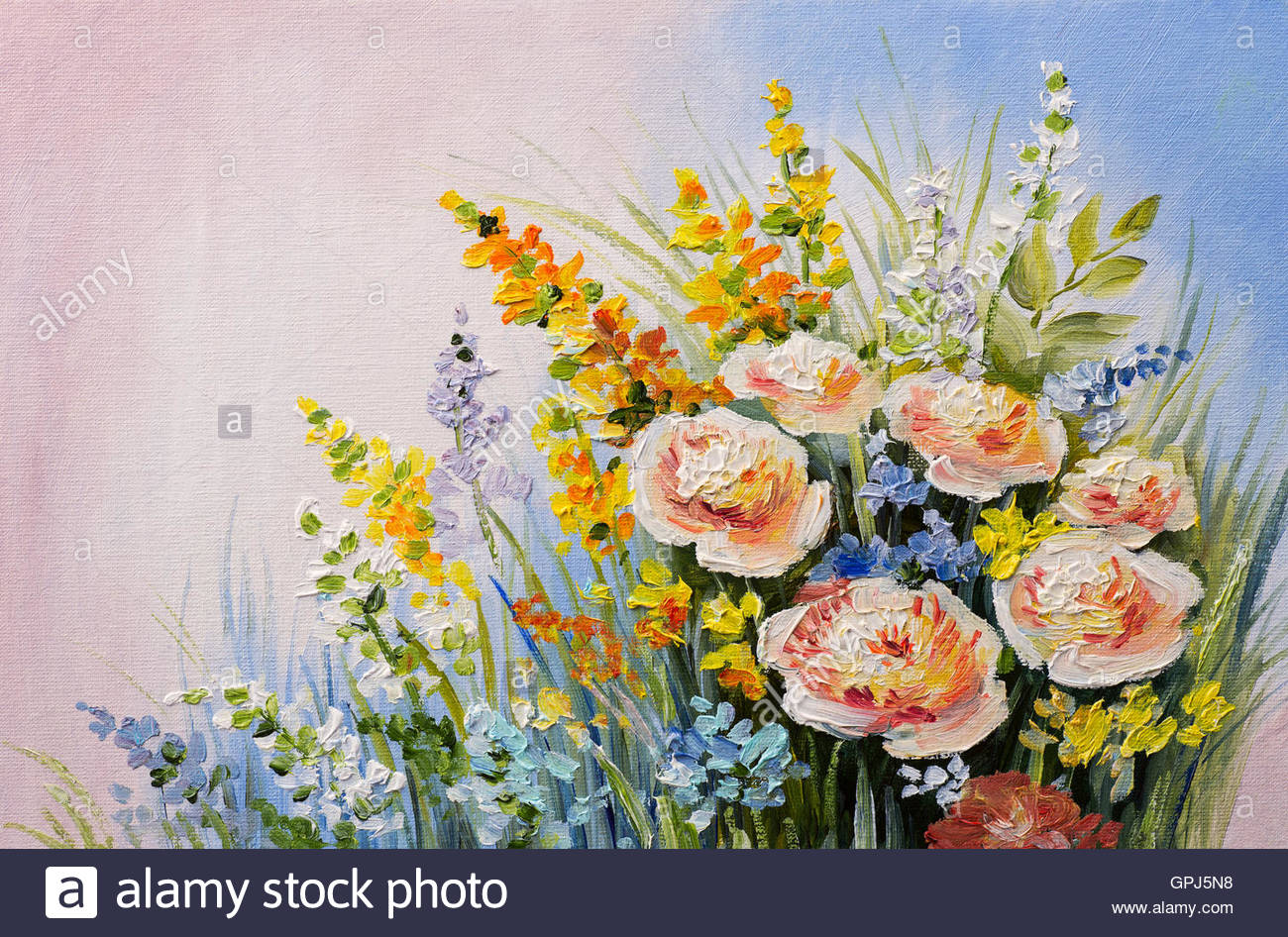 1300x946 Oil Painting - Summer Flower Painting