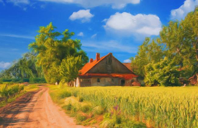 650x421 Landscape Painting - Summer Landscape Painting