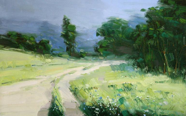 770x482 Saatchi Art Cobalt Summer Oil Painting On Canvas Original - Summer Oil Painting