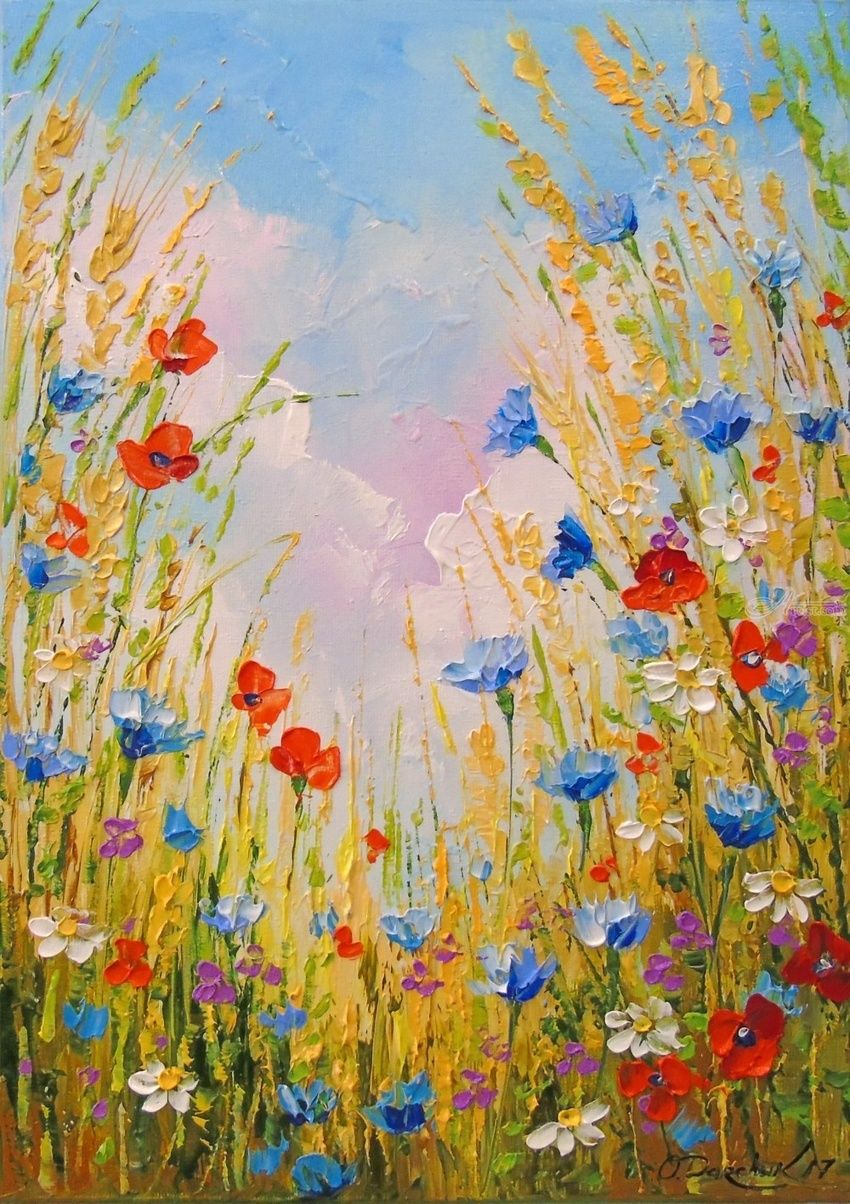 850x1204 Summer Flowers Paintings By Olha Darchuk - Summer Oil Painting