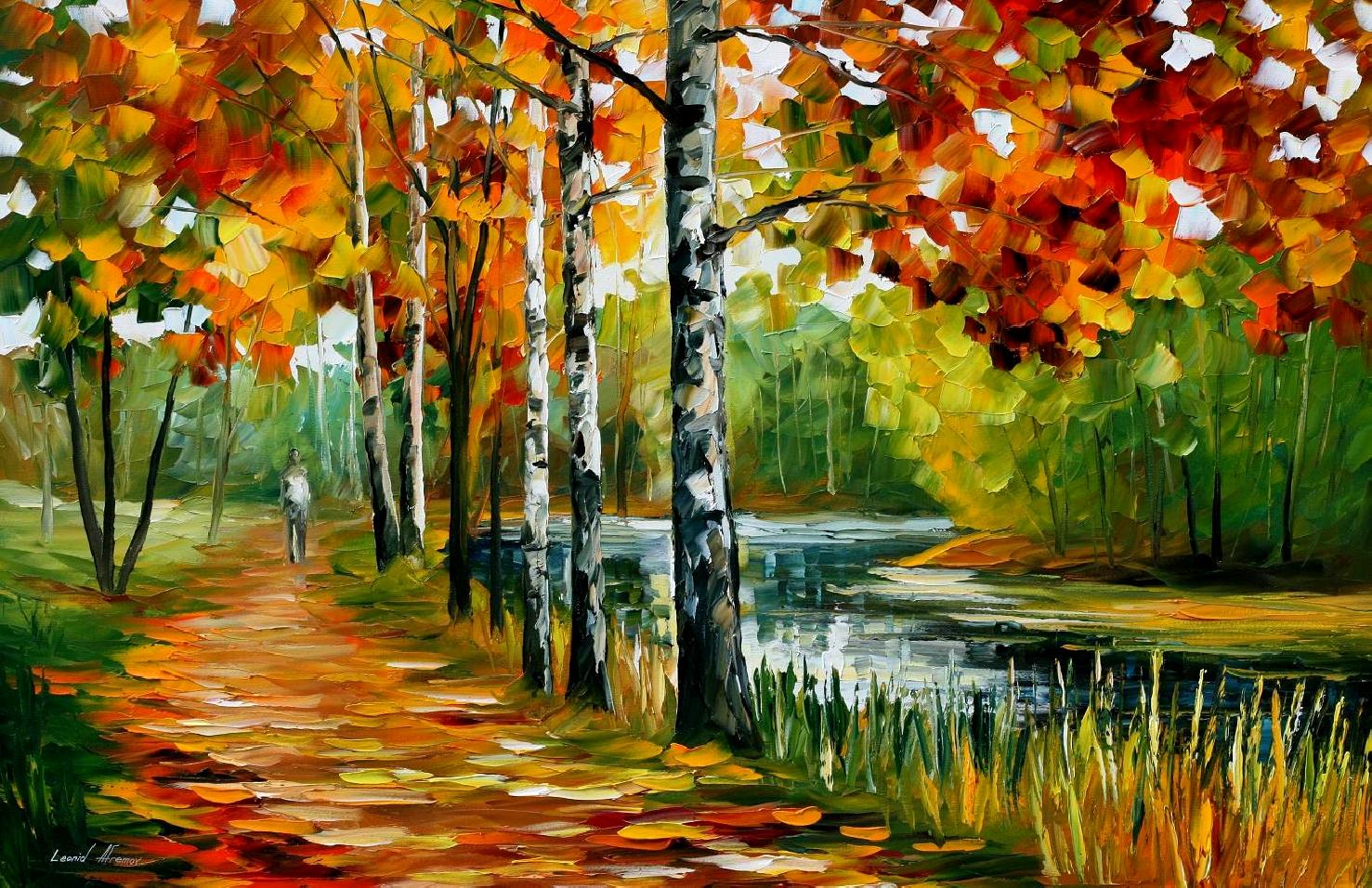 1477x956 Endless Summer Palette Knife Oil Painting On Canvas By Leonid - Summer Oil Painting