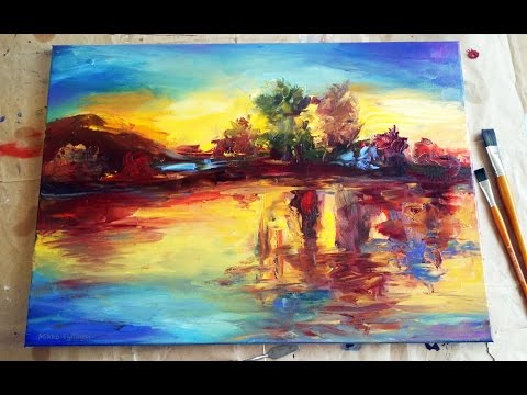 480x360 Landscape Oil Painting Demo Late Summer Sunset Part 1 - Summer Oil Painting
