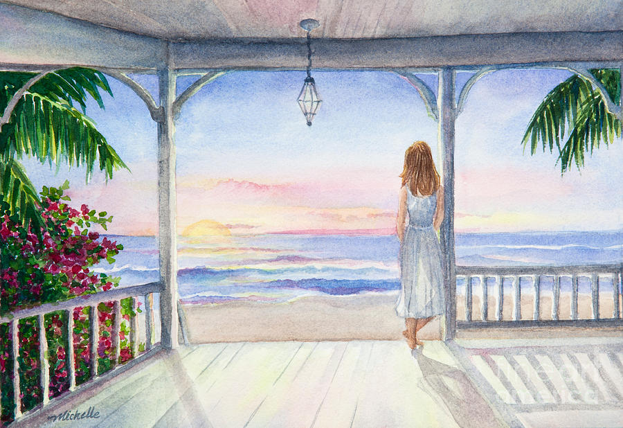 900x618 Summer Morning Watercolor Painting By Michelle Constantine - Summer Painting