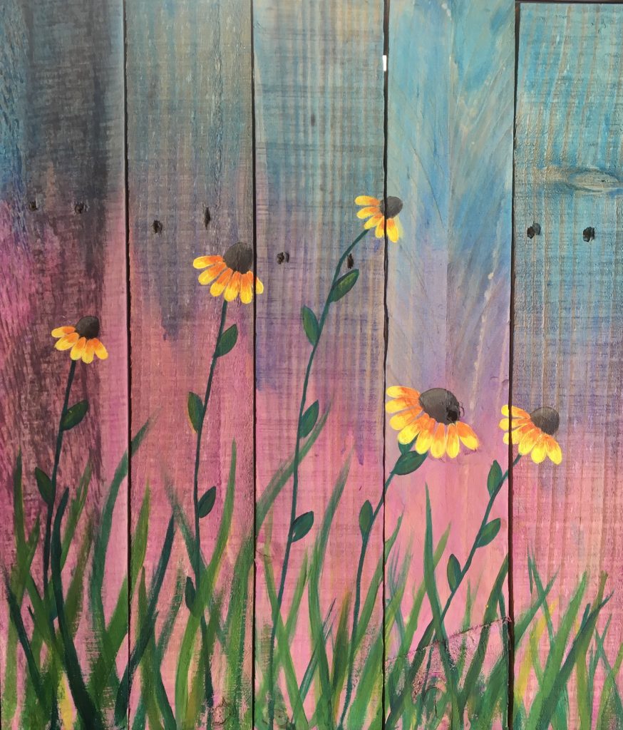 874x1024 Summer Flowers (Wooden Board Painting) - Summer Painting