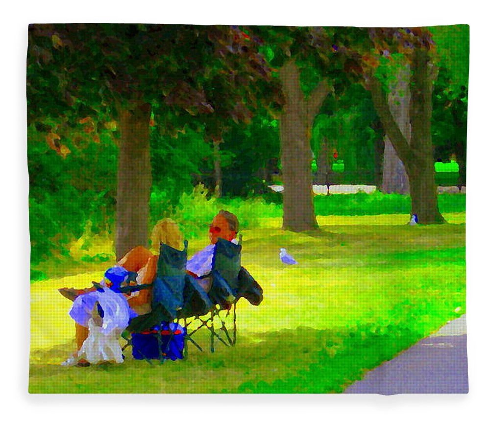 1000x860 Picnic In The Park Lakeshore Drive Romantic Summer Scene Near - Summer Scene Painting