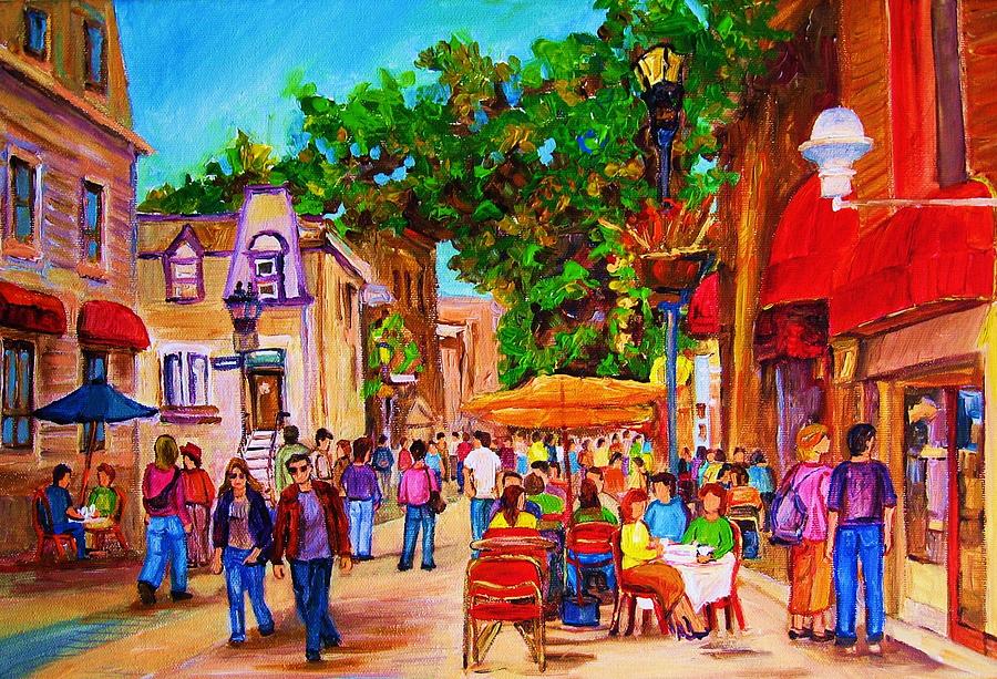 900x613 Summer Cafes Painting By Carole Spandau - Summer Scene Painting