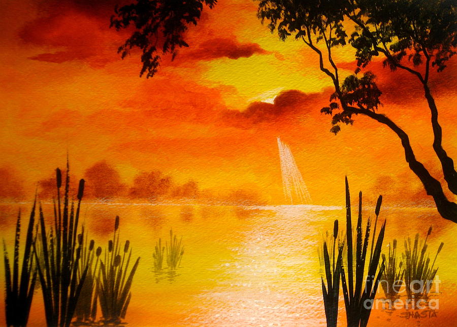 900x645 Summer Scene Painting By Shasta Eone - Summer Scene Painting