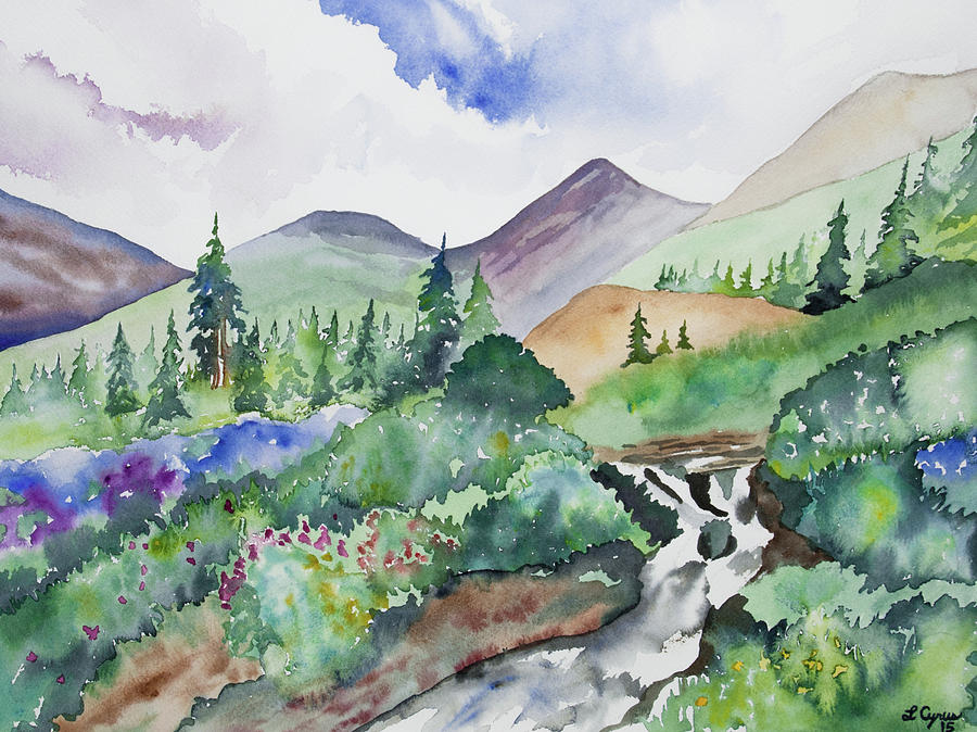900x674 Watercolor - Summer Scene Painting