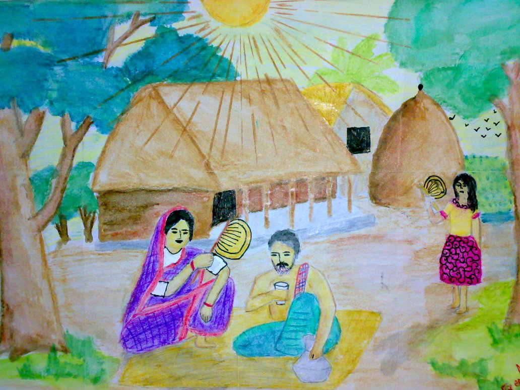 1032x774 The Summer Of Bangladesh By Eden Cascade - Summer Season Painting