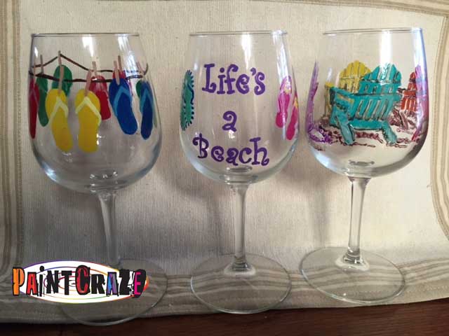 640x480 Paint Craze Summer Themed Beer Amp Wine Glass Painting Fudraiser - Summer Themed Painting