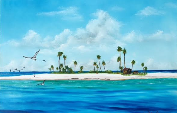 585x372 Tropical Paintings Lloyd Dobson Artist - Summer Themed Painting