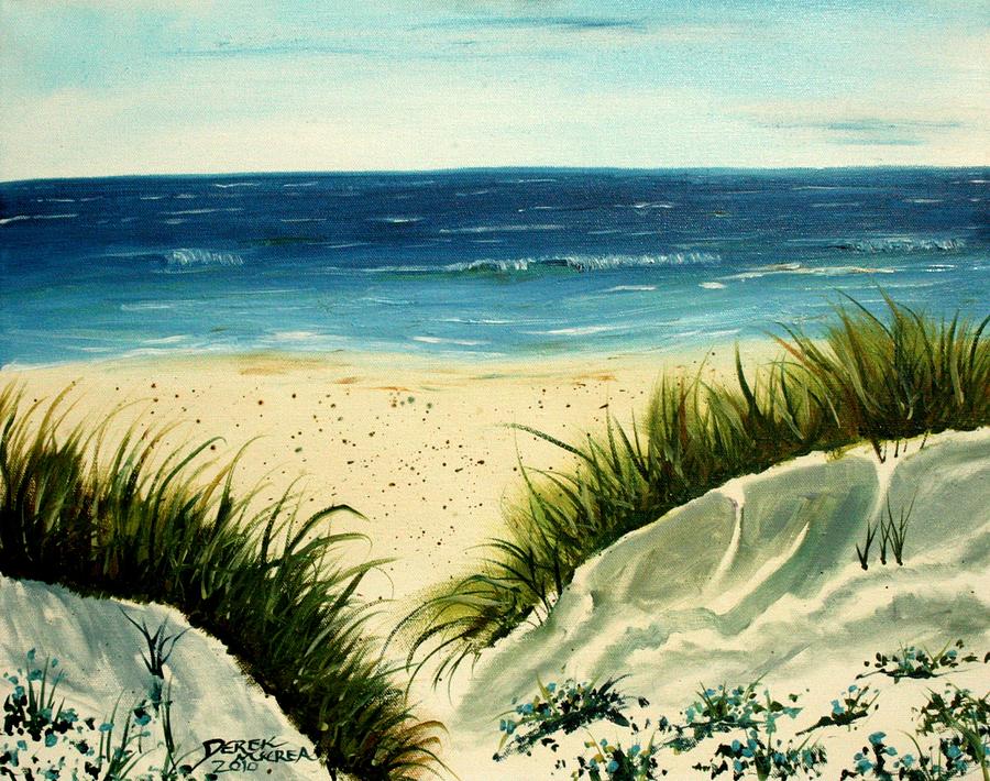 900x710 Beach Sand Dunes Acrylic Painting Painting By Derek Mccrea - Summer Themed Painting