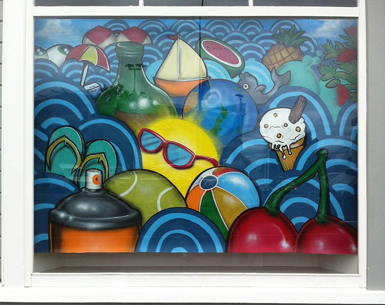 756x600 Nz Murals And Graffiti Art - Summer Window Painting