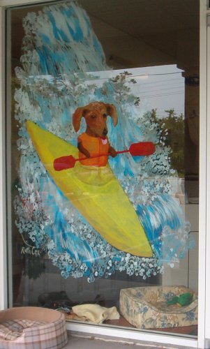 301x500 Mural On Glass Window - Summer Window Painting