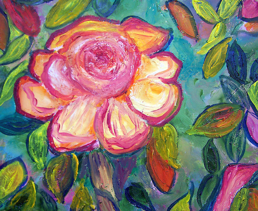 900x735 Summertime Flower Painting By Patricia Taylor - Summertime Painting