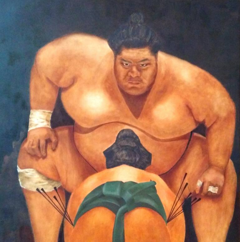 770x776 Saatchi Art Sumo Painting By Jopie Mosselman - Sumo Painting