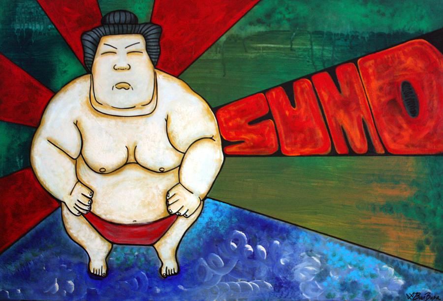 900x611 Sumo Painting By Laura Barbosa - Sumo Painting