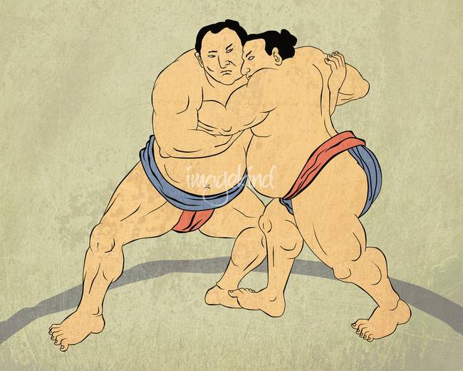 650x520 Japanese Sumo Wrestler By Aloysius Patrimonio - Sumo Wrestler Painting