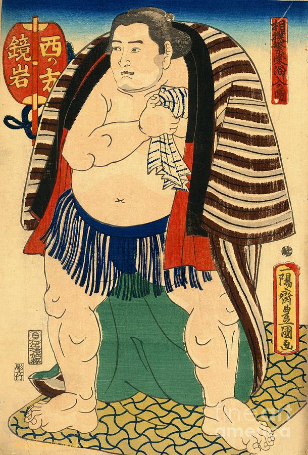 610x900 Sumo Wrestler Kagamiiwa Of The West Side Photograph By Padre Art - Sumo Wrestler Painting