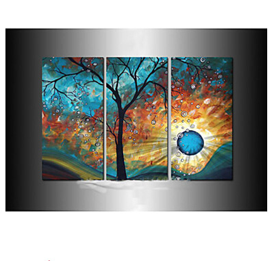 400x381 Hand Painted Modern Tree Sun Moon Canvas Art Decoration Oil - Sun And Moon Canvas Painting