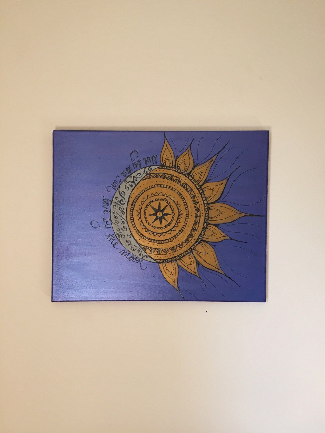1124x1500 Live By The Sun, Love By The Moon Mandala Canvas Painting Moon - Sun And Moon Canvas Painting
