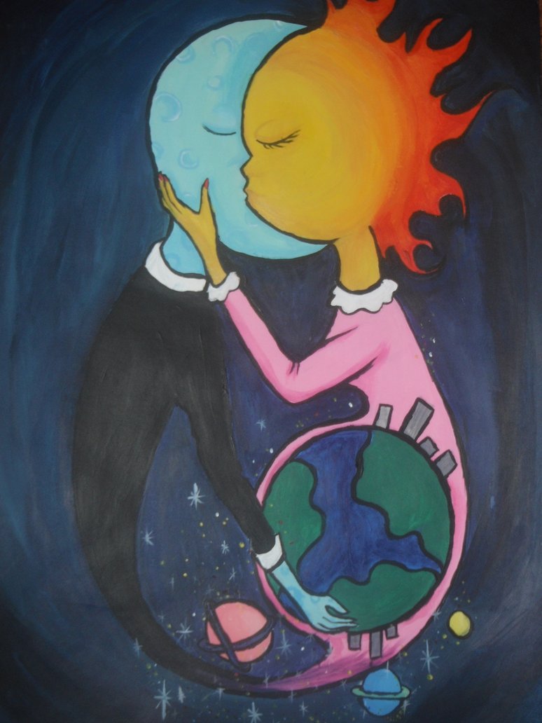 774x1032 Pregnant Sun Lady Moon Painting Thing By Smackthezig - Sun And Moon Painting