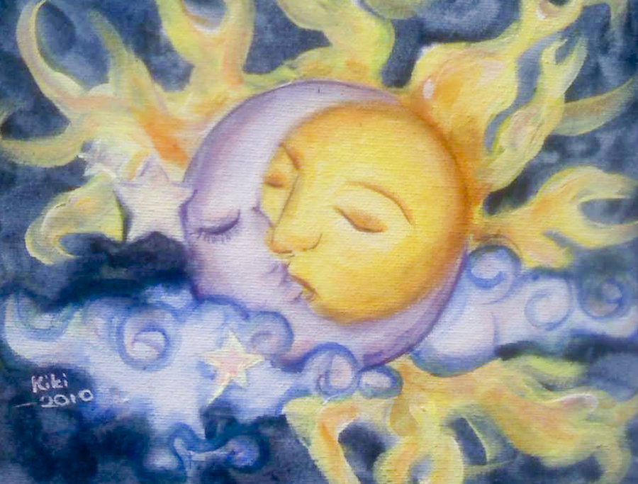 900x683 Sun And The Moon By Kikisang3ls - Sun And Moon Painting