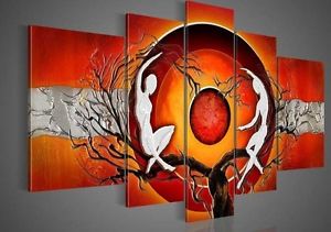 300x211 Hand Paint Canvas Oil Paintings Picture Home Decor Wall Art Red - Sun Canvas Painting