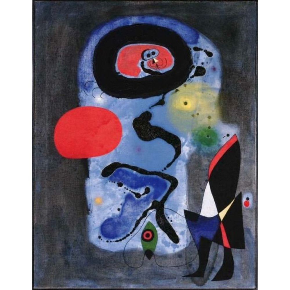 1000x1000 Joan Miro The Red Sun - Sun Canvas Painting