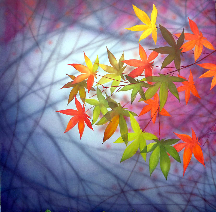 900x881 Painting Canvas Modern Office Wall Art Autumn Leaves Sun Painting - Sun Canvas Painting