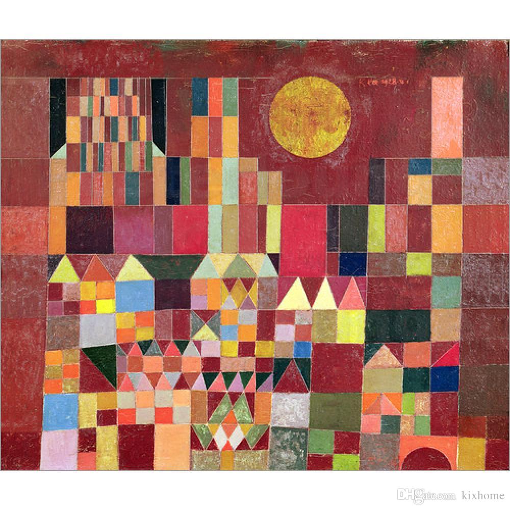 1000x1000 2018 Abstract Paintings Castle And Sun Paul Klee Artwork Oil - Sun Canvas Painting