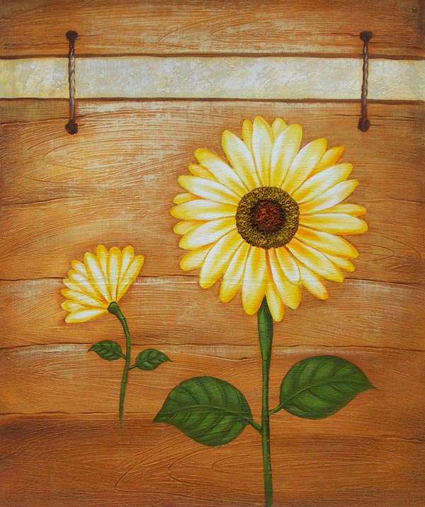 600x716 Buy Sunflower Oil Paintings On Canvas Canvaspainting4less - Sun Canvas Painting