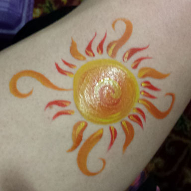384x384 How To Paint A Firey Sun Kid Tattoo! - Sun Face Painting