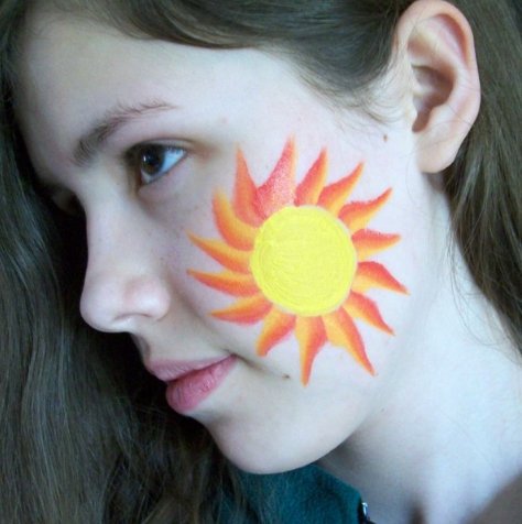 Sun Face Painting At Paintingvalley Com Explore Collection Of Sun Face Painting