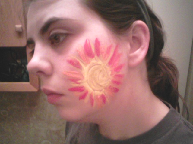 640x480 Sun Face Paint By Graffitibunny - Sun Face Painting