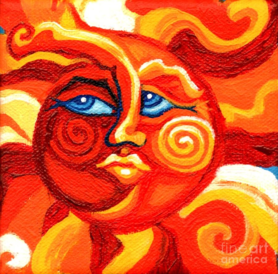 900x887 Sun Face Painting By Genevieve Esson - Sun Face Painting