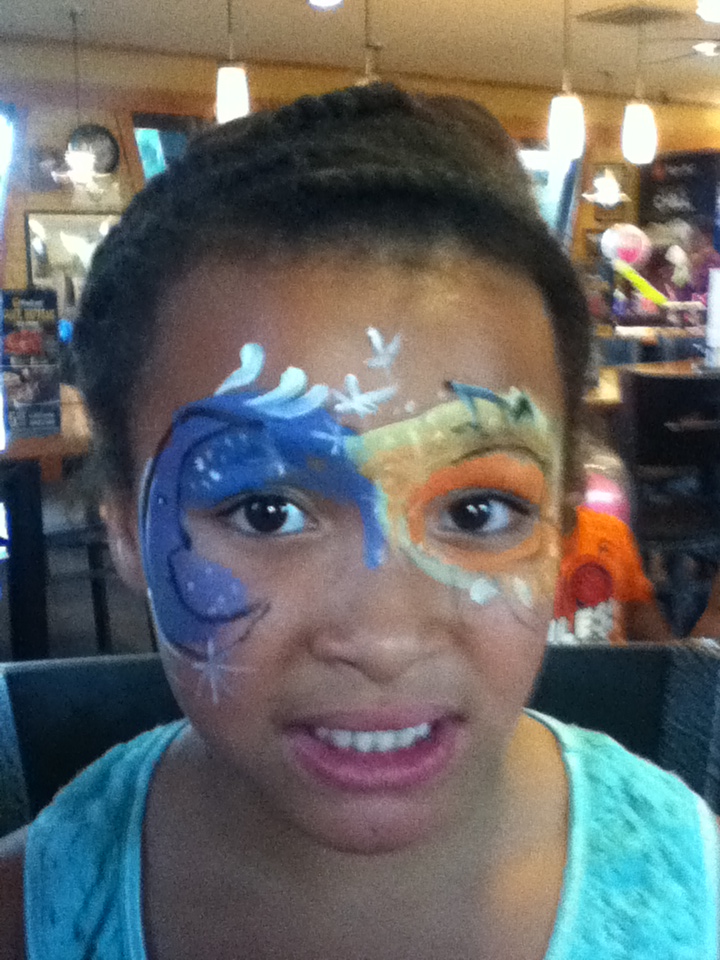 720x960 Moon And Sun Face Paint By Funfacesballoon - Sun Face Painting
