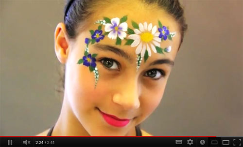 500x304 Flower Face Painting Video Tutorial - Sun Face Painting