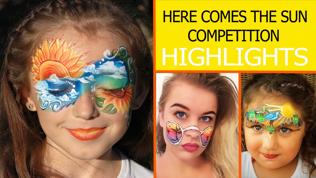 1280x720 Here Comes The Sun Face Painting Competition Illusion - Sun Face Painting