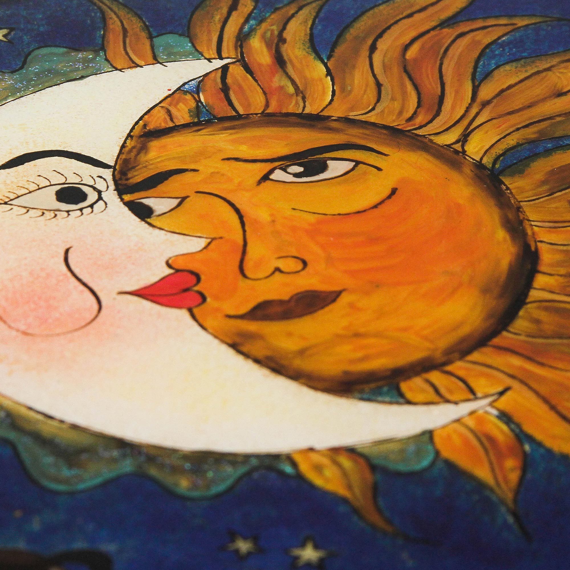 2000x2000 Shop Handmade Reverse Painted Glass - Sun Moon Painting