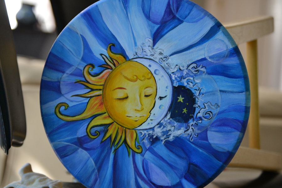 900x600 Sun And Moon' By Annexation75 - Sun Moon Painting
