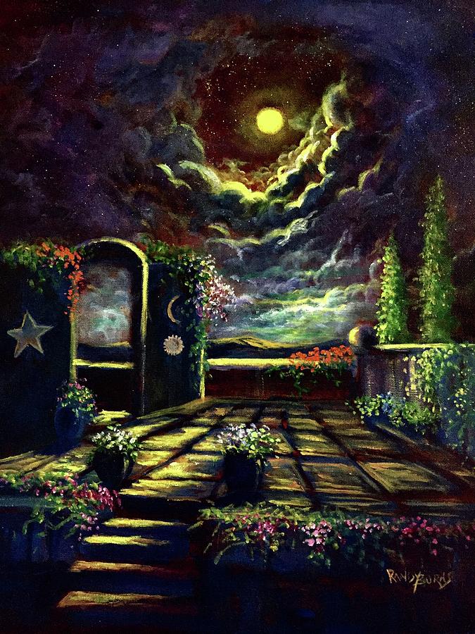 675x900 The Spirit Of Inspiration The Sun Moon And Stars Painting By Randy - Sun Moon Painting