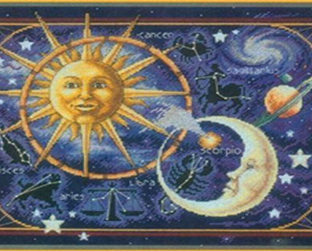 640x514 Constellatio Zodiac Sun Moon 5d Diy Diamond Painting Cross Stitch - Sun Moon Painting