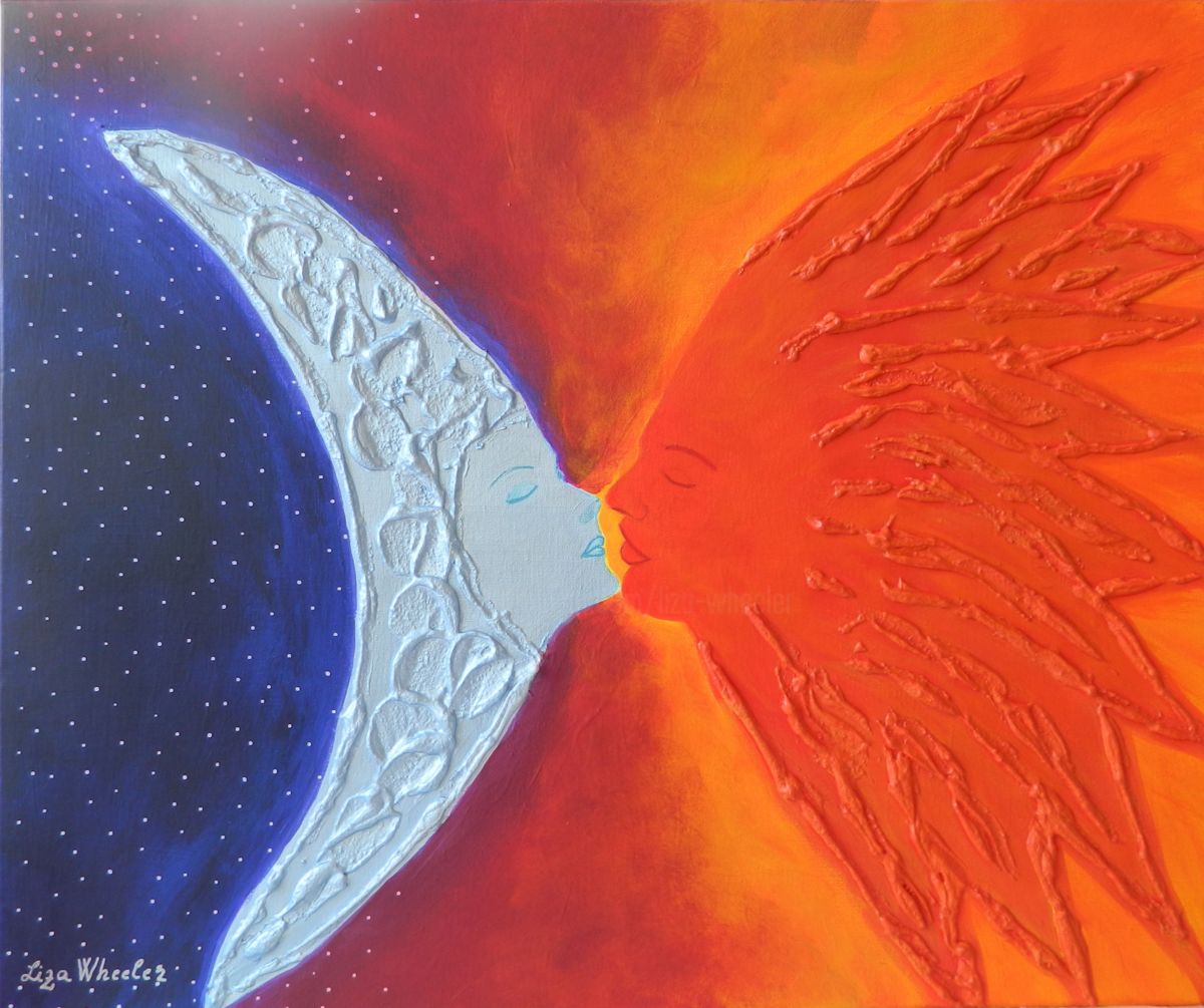 1200x1005 Impossible Romance - Sun Moon Painting