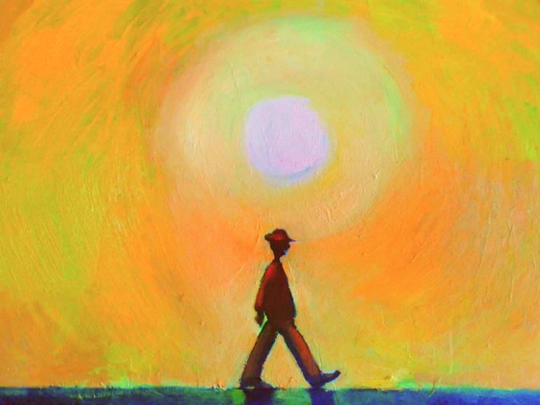 770x578 Saatchi Art Man On The Sun Painting By Leo Barkarola - Sun Painting