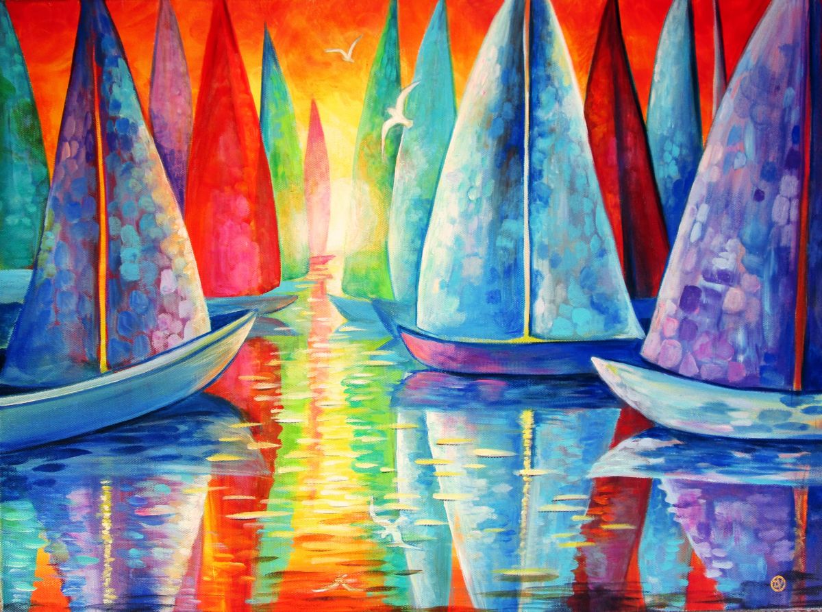 1200x893 Sailing To The Sun (Irina Velman) - Sun Painting