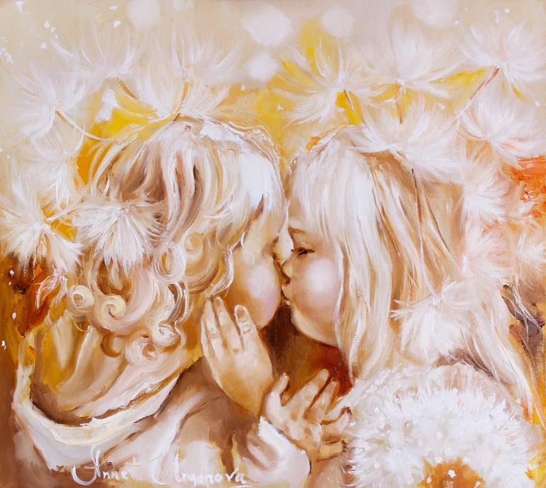 770x689 Saatchi Art Kids Of The Sun Painting By Annet Loginova - Sun Painting For Kids