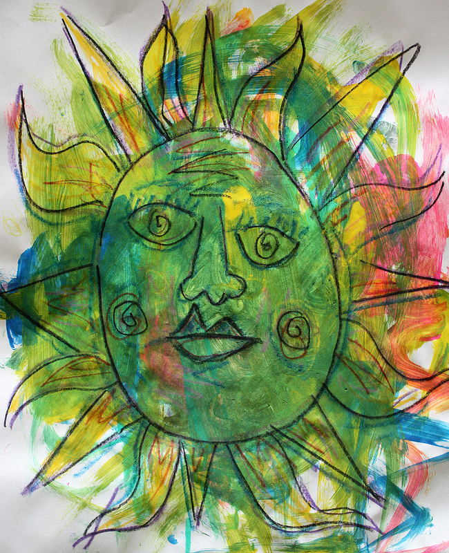 650x800 Sun Face Painting Drawings For Jade - Sun Painting For Kids