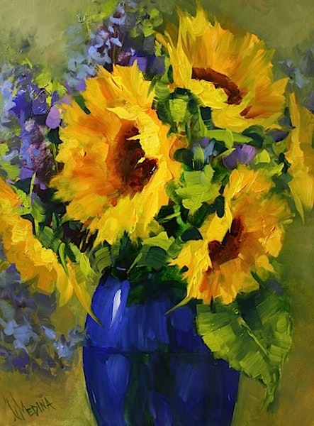 443x600 Sun Star Sunflowers And A Painting Giveaway By Texas Artist Nancy - Sun Painting Texas