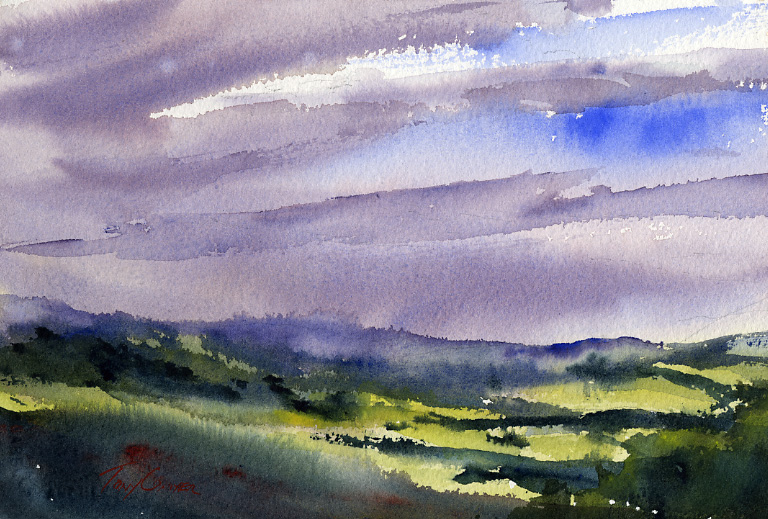 768x519 Sun Amp Rain Original Watercolor Painting Vermont Watercolor - Sun Watercolor Painting